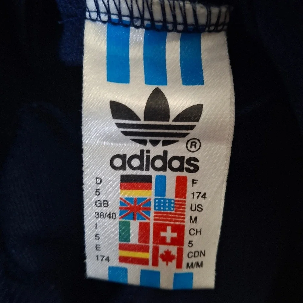 Vintage Adidas Originals Trefoil Track Jacket Navy Blue White Mens Large